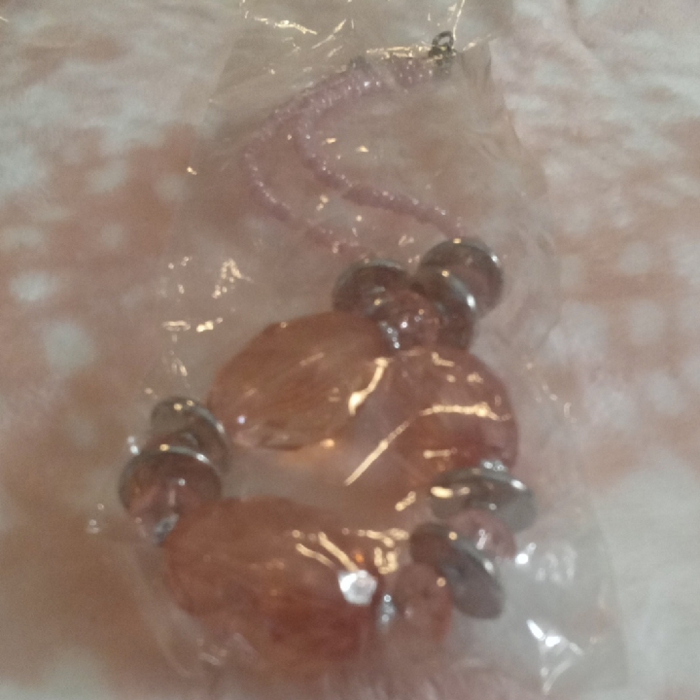 Elegant Pink and Silver Beaded Necklace